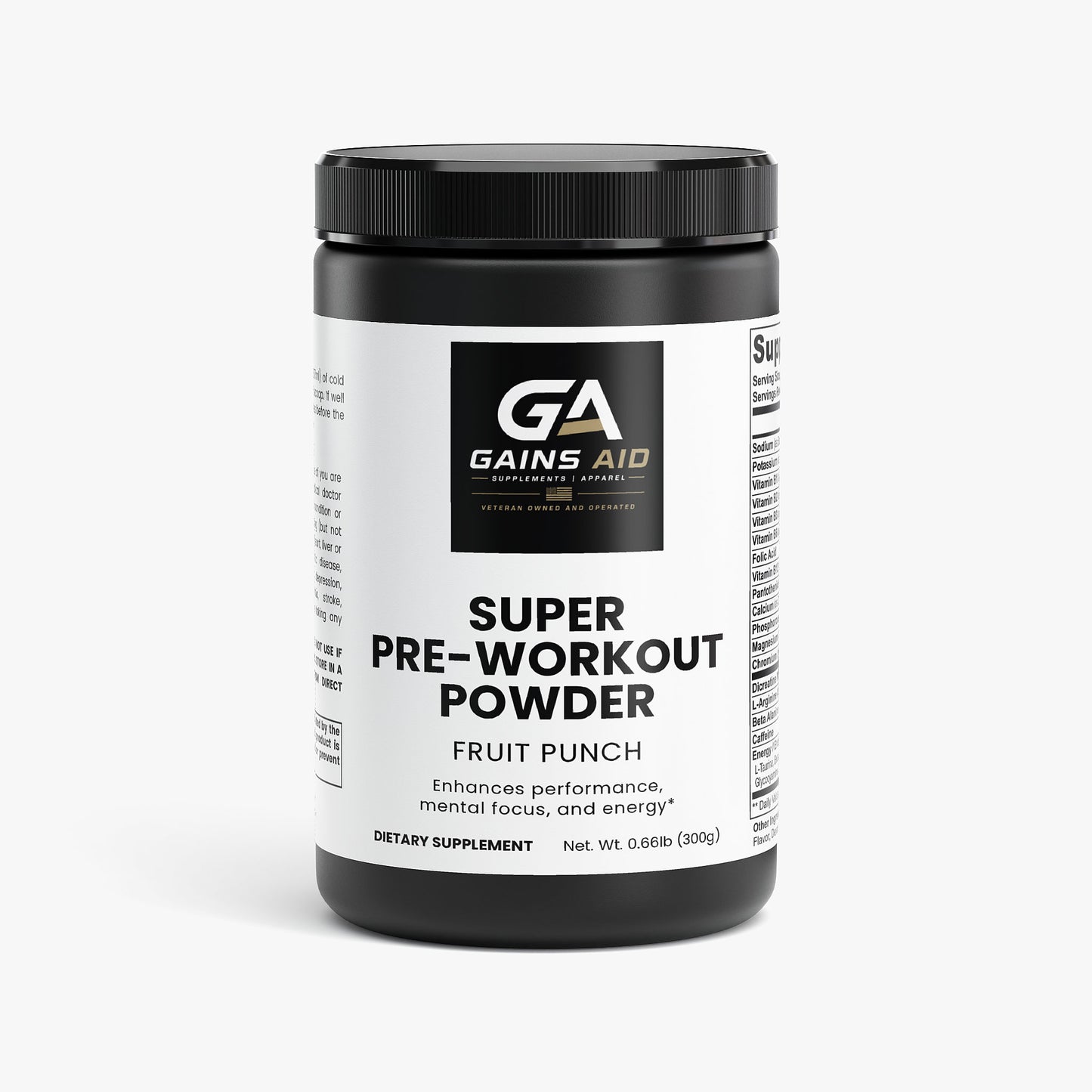 Gains-Aid Super Pre-Workout Powder (Fruit Punch)
