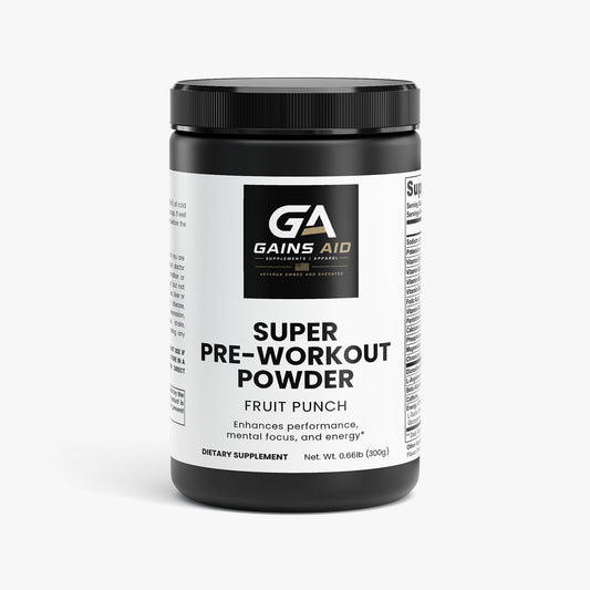 Gains-Aid Super Pre-Workout Powder (Fruit Punch)